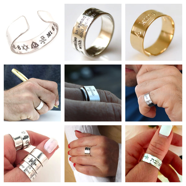 Personalized sale band rings