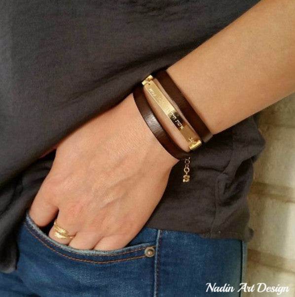 Designer leather store bracelets women's