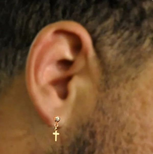 Cross male sale earring