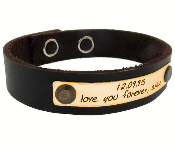 Hemlock mens bracelet leather Personalized 26 Initial Bracelet