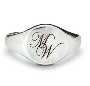 circle 2 initials ring