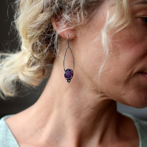 handmade Amethyst Gemstone earrings