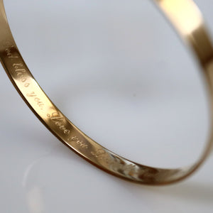 Women personalized stacking gold cuff - 5mm Engraved bangle bracelet