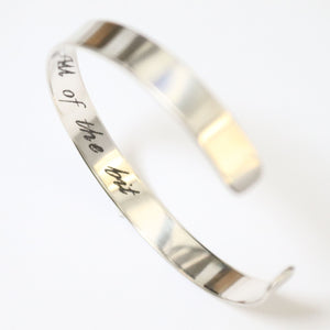 Sterling Silver Bangle for Women - Personalized Cuff bracelet