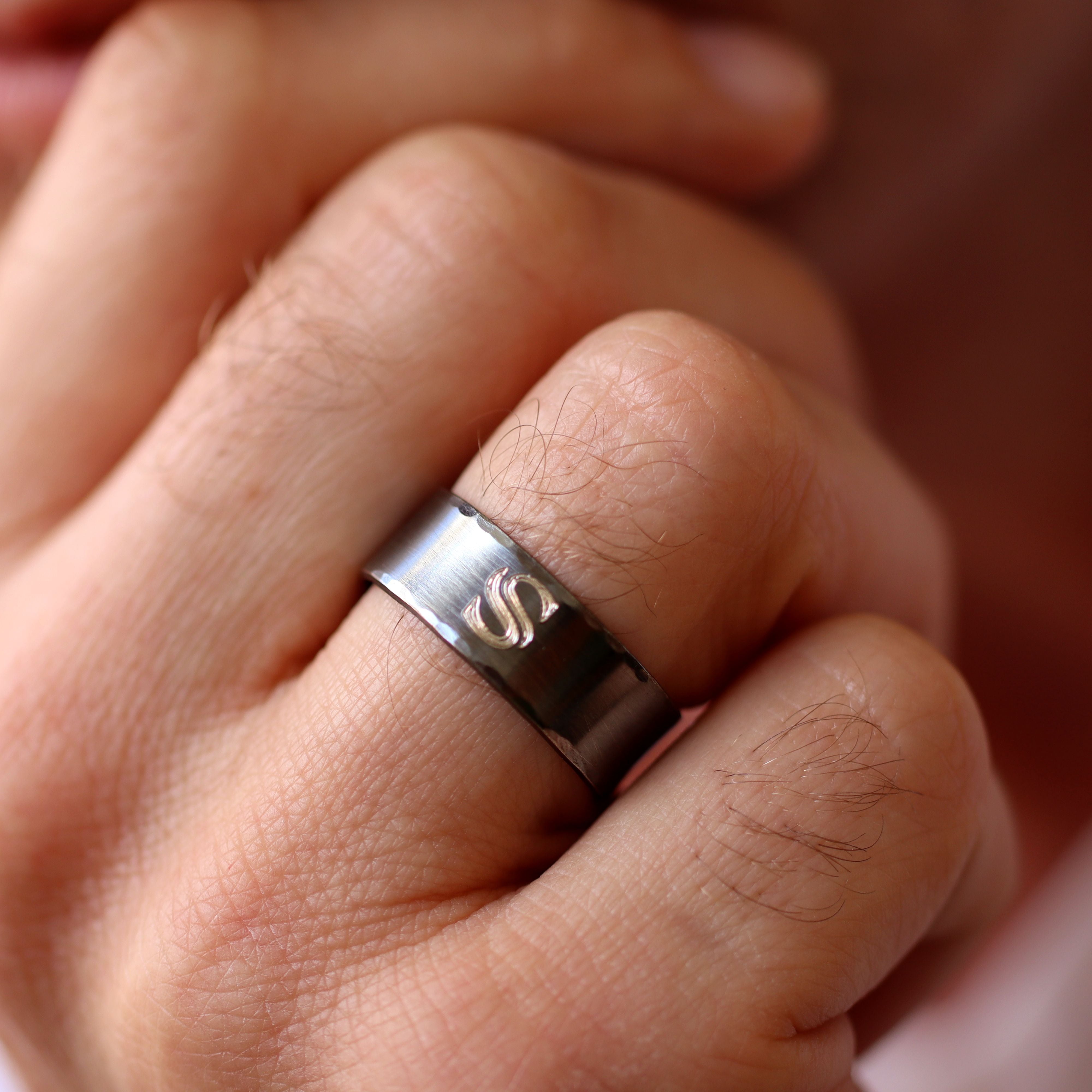 Engraved Man Ring Silver, Unique orders Oxidized Mens Ring, Sterling Silver Man Ring,Mens, Oxidized Ring, Handmade Ring Man ,Men's Jewelry