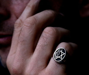 Artisan Jewish signet - Star of David ring for men