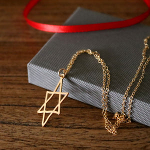 Gold star David necklace