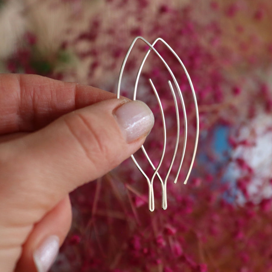 leaf shaped hoop earrings