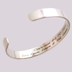 hidden message engraved cuff bracelet