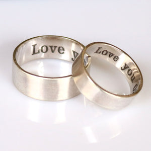 hidden message engraved bands set