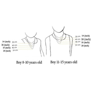 choose the right size necklace for teen, boys