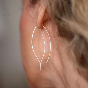 leaf shaped hoop earrings