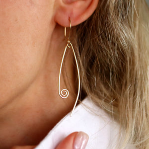 elegant  Safety Pin drop earrings