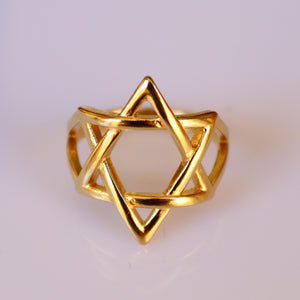 Gold Jewish Star ring