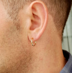 Small Hoops for men - Huggie hoop earrings