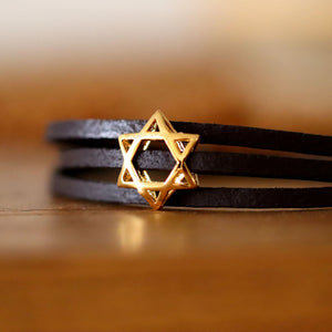 Gold Magen David Bracelet for men