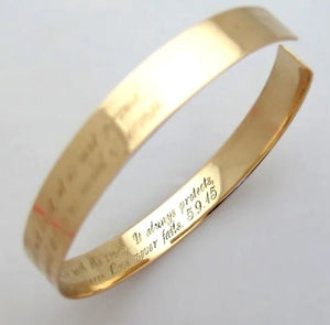 back side engraving gold cuff bracelet