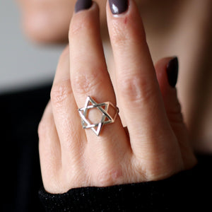 Women Jewish star ring