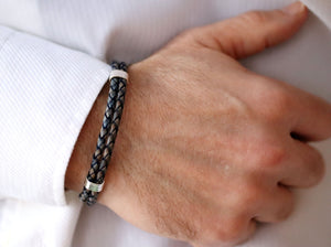 2 layers leather bracelet for men