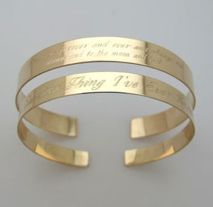 Gold Engraved Bracelet for Granddaughter from Grandma