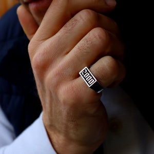 rectangular pinky signet for men