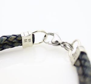 real silver clasp leather bracelet