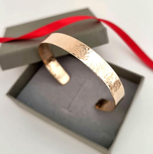 Hammered Gold Cuff Bracelet for men - Anniversary Gift for Him