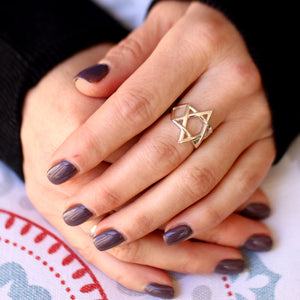 artisan Jewish star ring