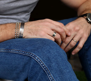 rustic cuff bracelet for men - secret message engraved cuff