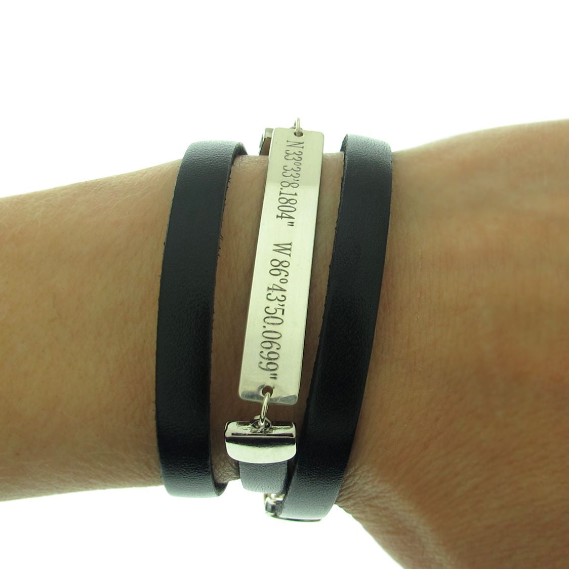 Personalized leather wrap bracelets