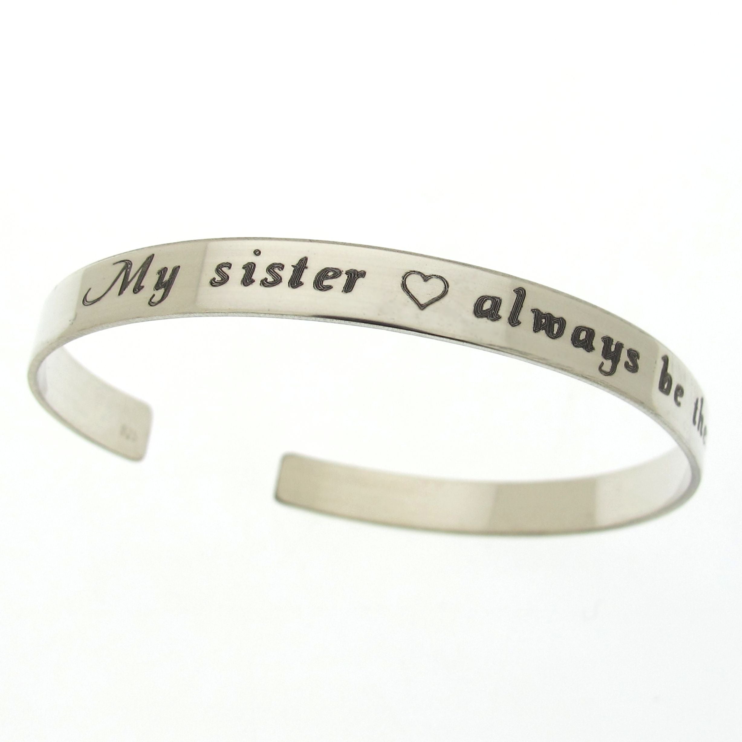 A Sister Is A Forever Friend...Vintage top Sterling Silver Quote Cuff Bracelet FREE SHIPPING! #4EVRFRND-CF13