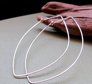 Long silver hoop earrings