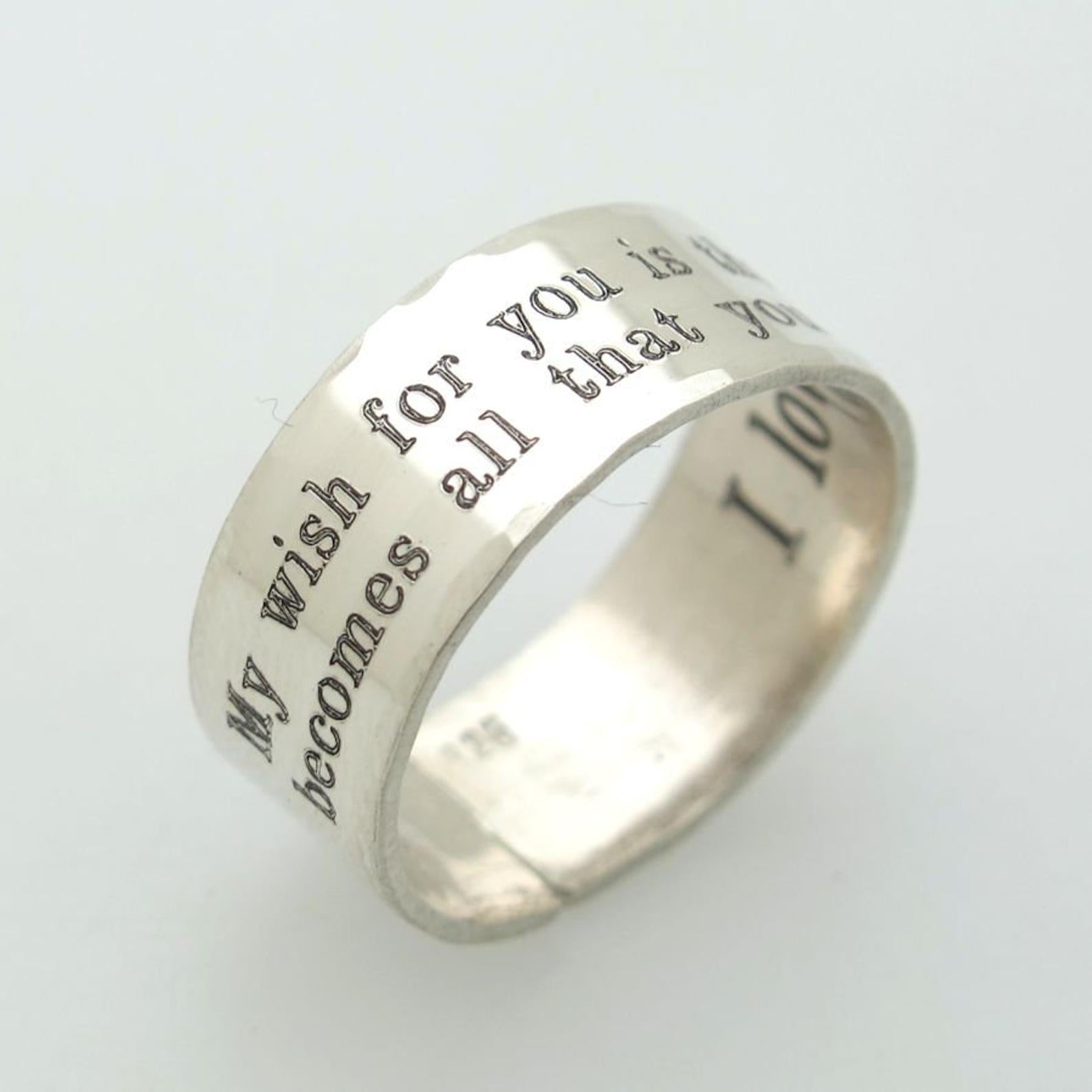 Sterling Silver Signet Ring, Engraved Ring, Men's pinky ring, Birthday Gift