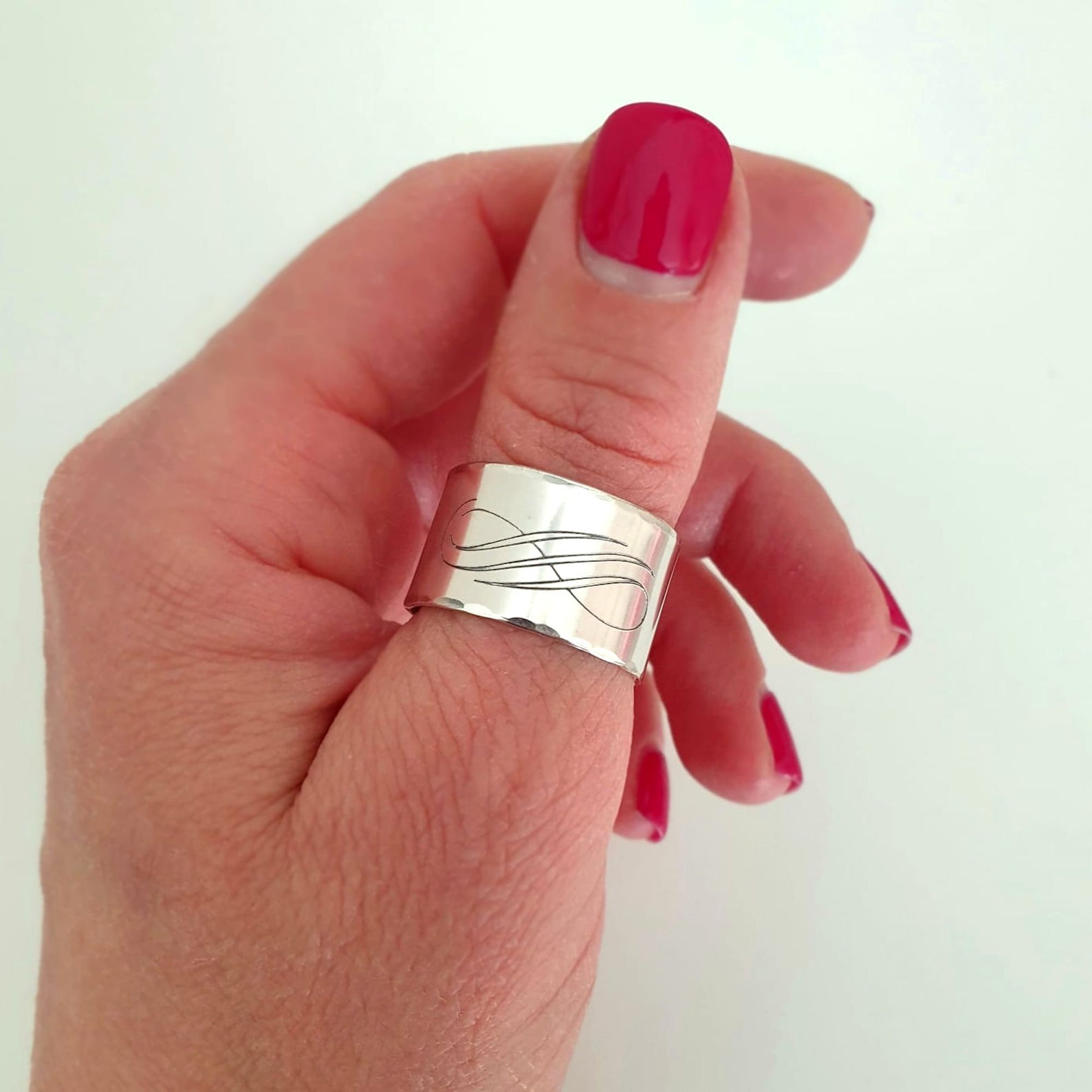 Sterling Silver Concave Band, Statement Ring, Boho Ring, Silver Band, –  Indigo & Jade