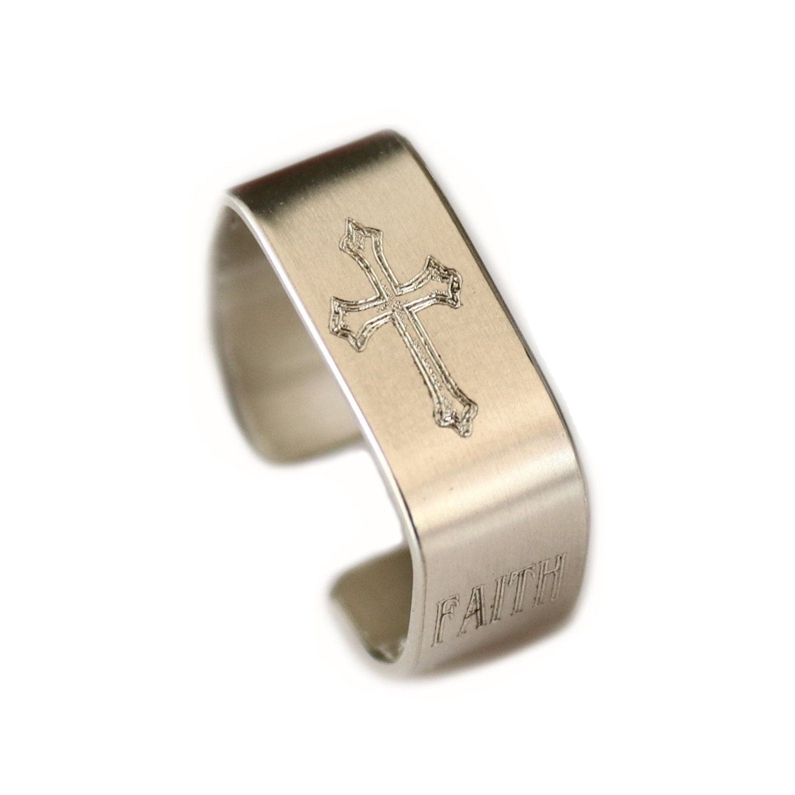 Small Band Sterling Silver Cross Ring