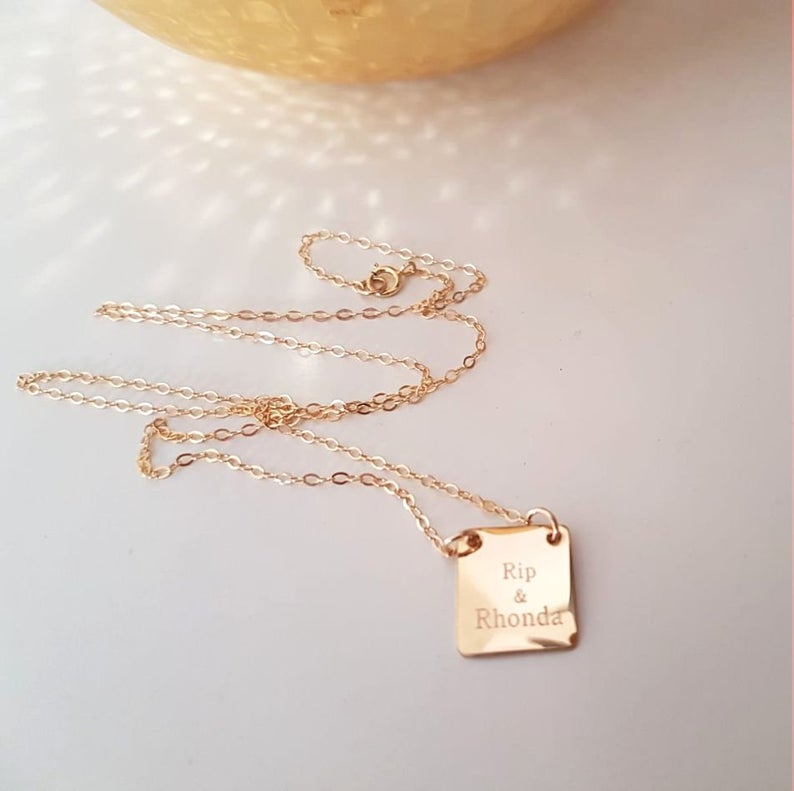 Square Rose Gold Necklace – Bling Box