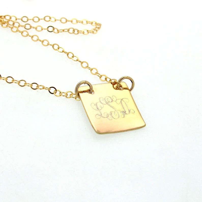 BREATHE - 18K Gold Square Pendant Necklace | OurCoordinates
