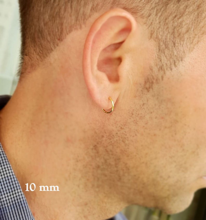 small gold hoop earrings for men