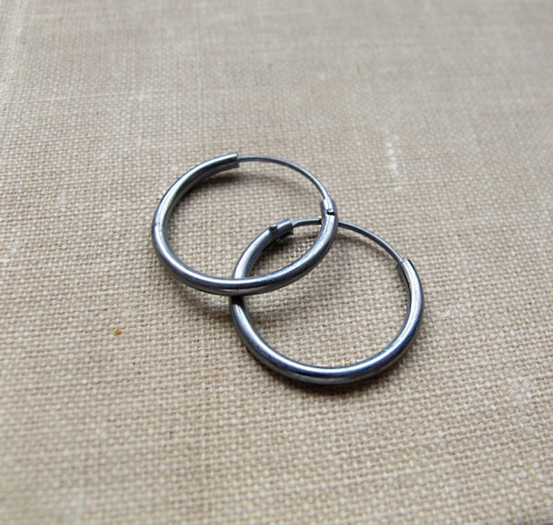 Small Hoops for men - Huggie hoop earrings - Mini Hoops - Minimalist -  Nadin Art Design - Personalized Jewelry