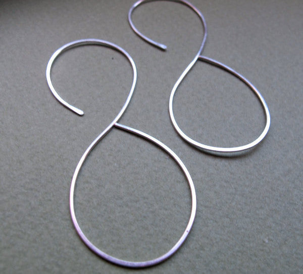 Handmade Figure 8 Infinity Hoop Earrings