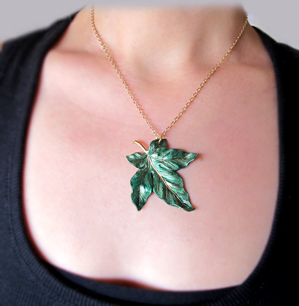 Autumn Leaf Necklace | Necklace with polymer clay autumn lea… | Connie |  Flickr