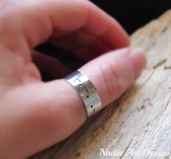 Custom Personalized Morse Code Ring Stainless Steel