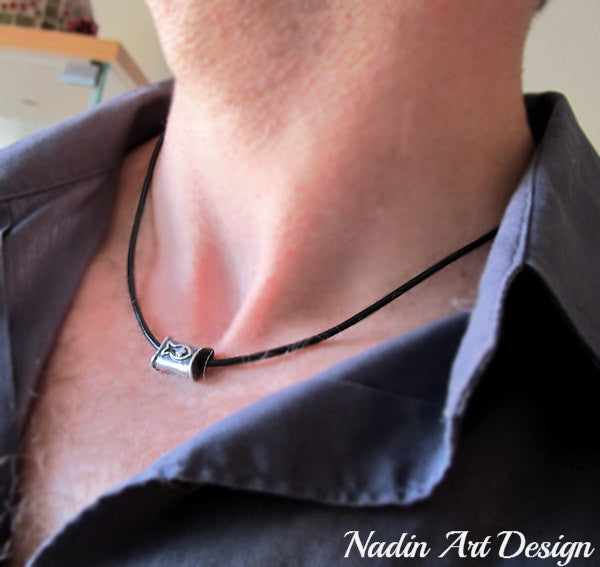 Stainless Steel Bead Leather Choker for Men, Minimalist Cord Necklace,  Everyday Jewelry, Gift for Him - Etsy Sweden