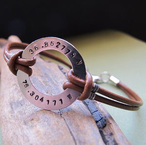 Gift For Husband - Latitude Longitude Bracelet