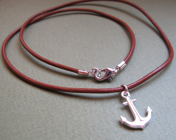 Mens Anchor Pendant Necklace, Oxidized Sterling Silver – Schooner Chandlery