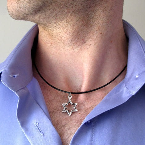 Men's Gold Stainless Steel Star of David Pendant - Cohens Judaica
