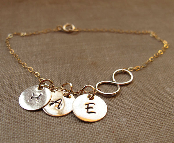 Personalized Three Initial Letter Charm Bracelet