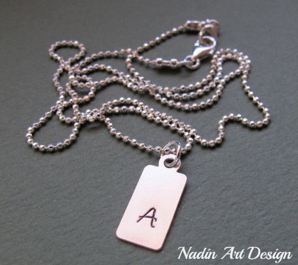 Initial ID Pendant Necklace for Men - Personalized Custom Mens Gift - Nadin  Art Design - Personalized Jewelry