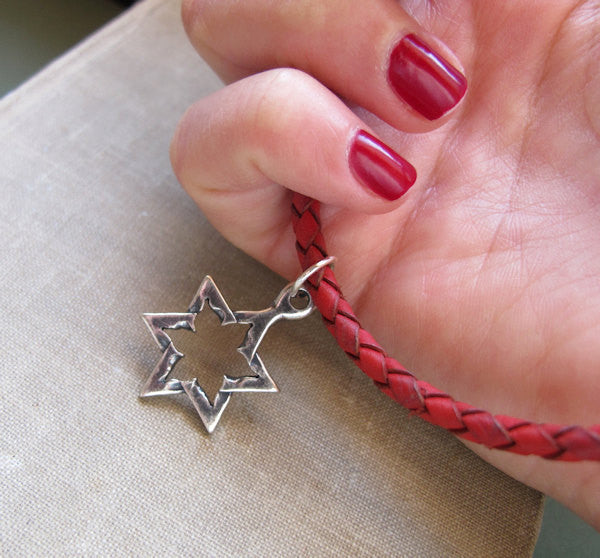 Pink String Star of David Bracelet