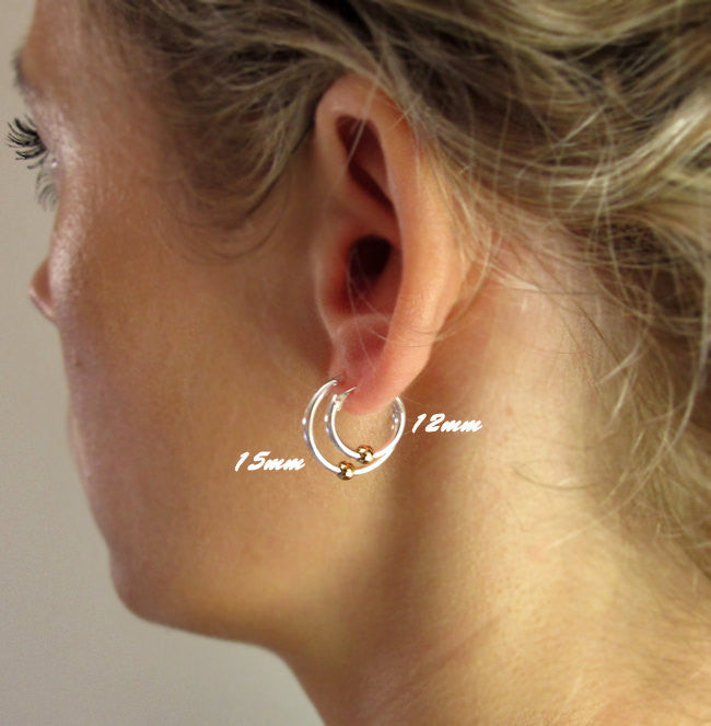Small Silver Hoop Earrings - Silver - Woman - Earrings 